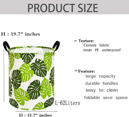 Kids Laundry Hamper Clothes Gift Basket Storage Laundry Baskets Organizer Bin with Handles for Nursery Room (Excavator)