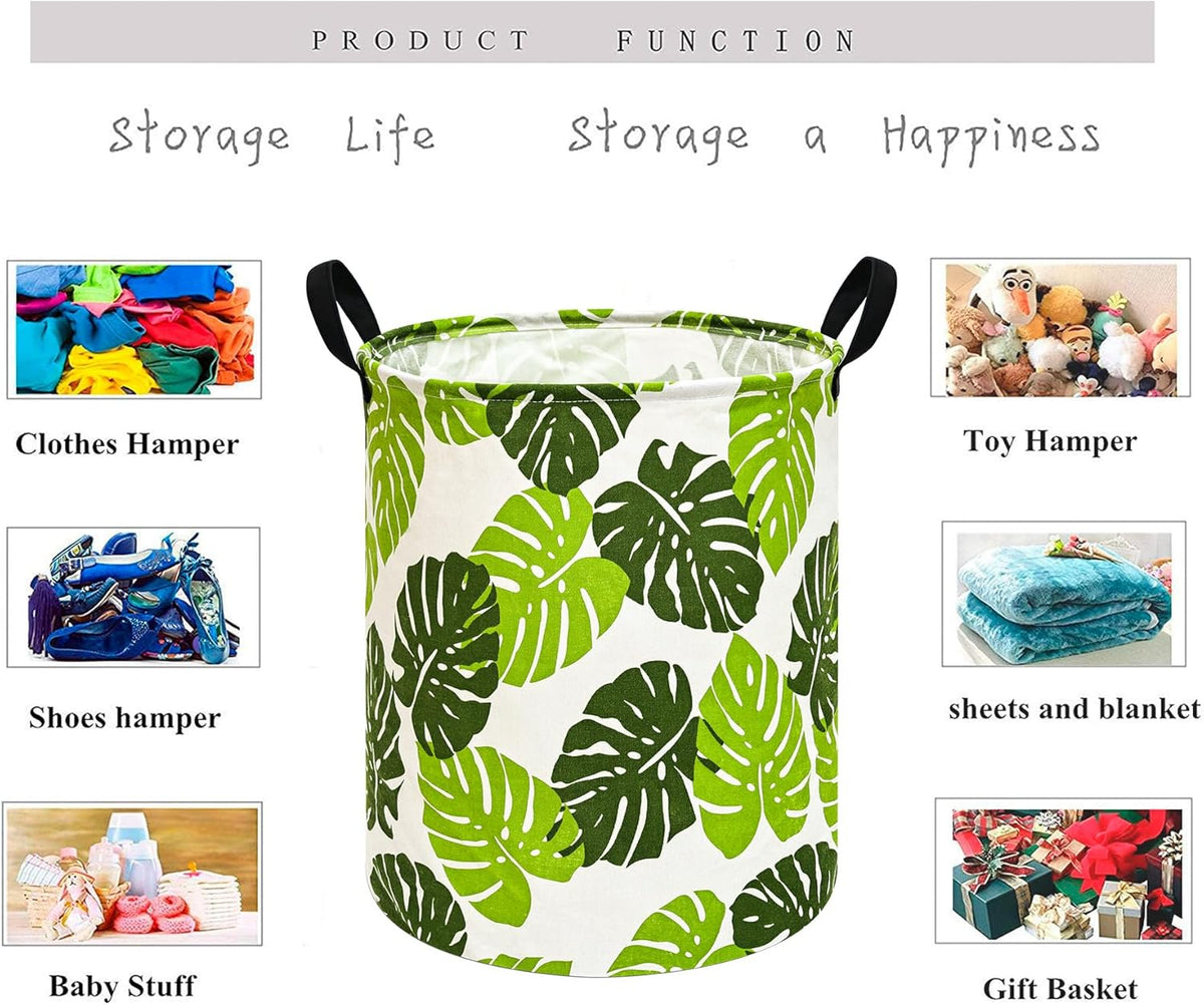 Kids Laundry Hamper Clothes Gift Basket Storage Laundry Baskets Organizer Bin with Handles for Nursery Room (Excavator)