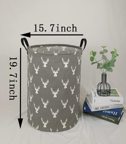 Kids Laundry Hamper Clothes Gift Basket Storage Laundry Baskets Organizer Bin with Handles for Nursery Room (Excavator)