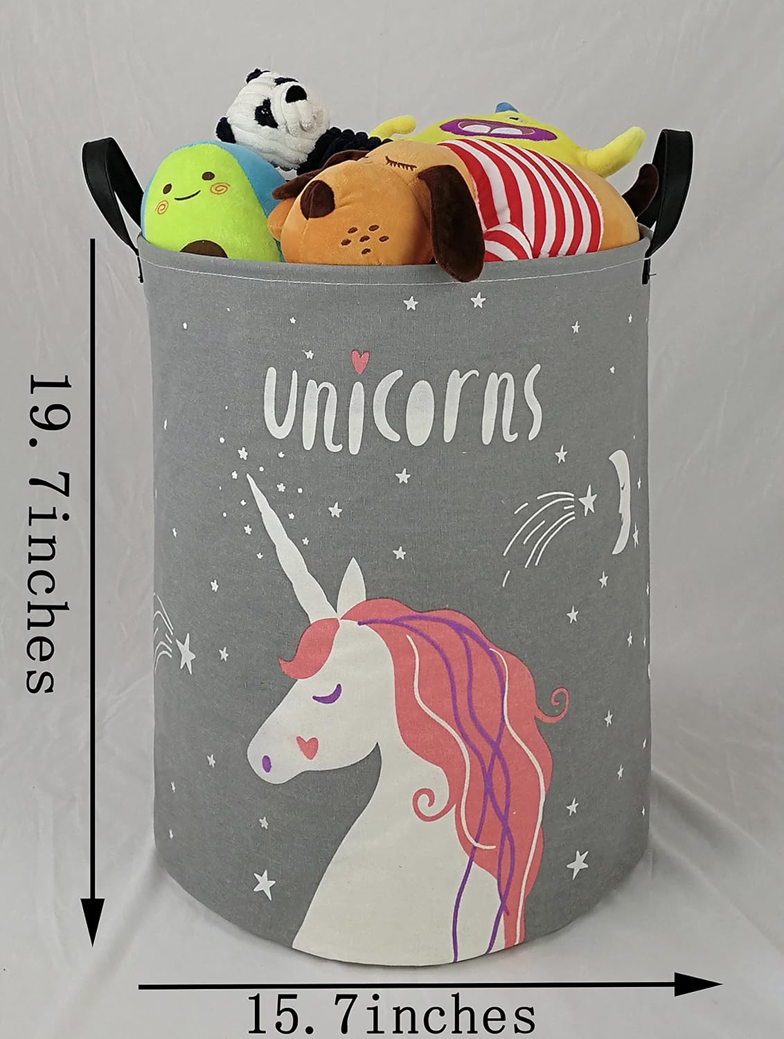 Kids Laundry Hamper Clothes Gift Basket Storage Laundry Baskets Organizer Bin with Handles for Nursery Room (Excavator)