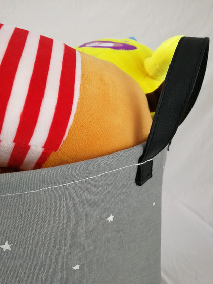 Kids Laundry Hamper Clothes Gift Basket Storage Laundry Baskets Organizer Bin with Handles for Nursery Room (Excavator)