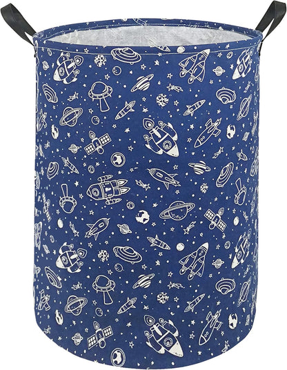 Kids Laundry Hamper Clothes Gift Basket Storage Laundry Baskets Organizer Bin with Handles for Nursery Room (Excavator)