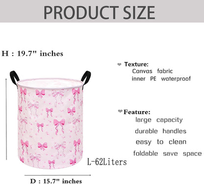 Kids Laundry Hamper Clothes Gift Basket Storage Laundry Baskets Organizer Bin with Handles for Nursery Room (Excavator)