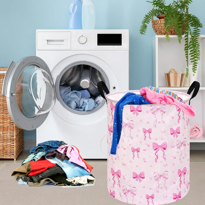 Kids Laundry Hamper Clothes Gift Basket Storage Laundry Baskets Organizer Bin with Handles for Nursery Room (Excavator)