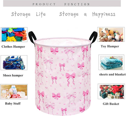 Kids Laundry Hamper Clothes Gift Basket Storage Laundry Baskets Organizer Bin with Handles for Nursery Room (Excavator)
