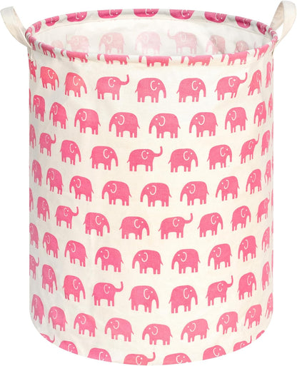 Kids Laundry Hamper Clothes Gift Basket Storage Laundry Baskets Organizer Bin with Handles for Nursery Room (Excavator)