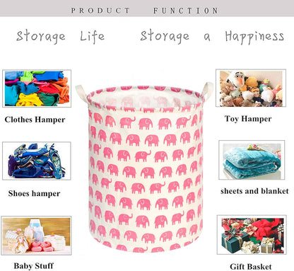 Kids Laundry Hamper Clothes Gift Basket Storage Laundry Baskets Organizer Bin with Handles for Nursery Room (Excavator)