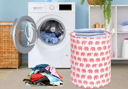 Kids Laundry Hamper Clothes Gift Basket Storage Laundry Baskets Organizer Bin with Handles for Nursery Room (Excavator)