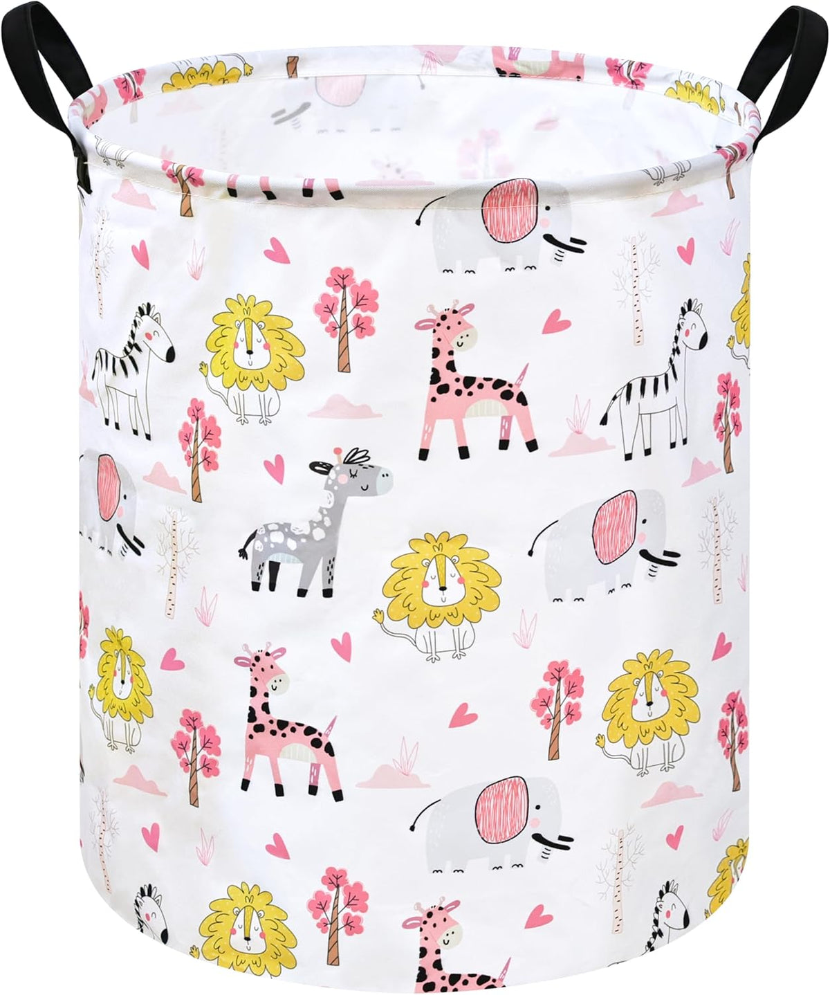 Kids Laundry Hamper Clothes Gift Basket Storage Laundry Baskets Organizer Bin with Handles for Nursery Room (Excavator)