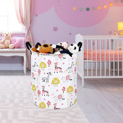 Kids Laundry Hamper Clothes Gift Basket Storage Laundry Baskets Organizer Bin with Handles for Nursery Room (Excavator)
