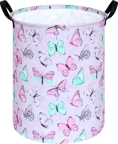 Kids Laundry Hamper Clothes Gift Basket Storage Laundry Baskets Organizer Bin with Handles for Nursery Room (Excavator)