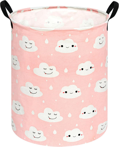 Kids Laundry Hamper Clothes Gift Basket Storage Laundry Baskets Organizer Bin with Handles for Nursery Room (Excavator)