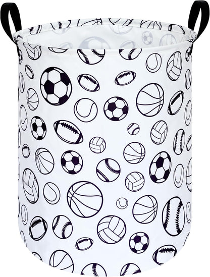 Kids Laundry Hamper Clothes Gift Basket Storage Laundry Baskets Organizer Bin with Handles for Nursery Room (Excavator)