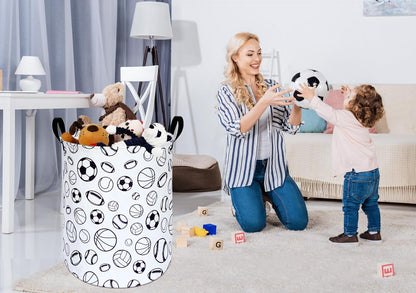Kids Laundry Hamper Clothes Gift Basket Storage Laundry Baskets Organizer Bin with Handles for Nursery Room (Excavator)