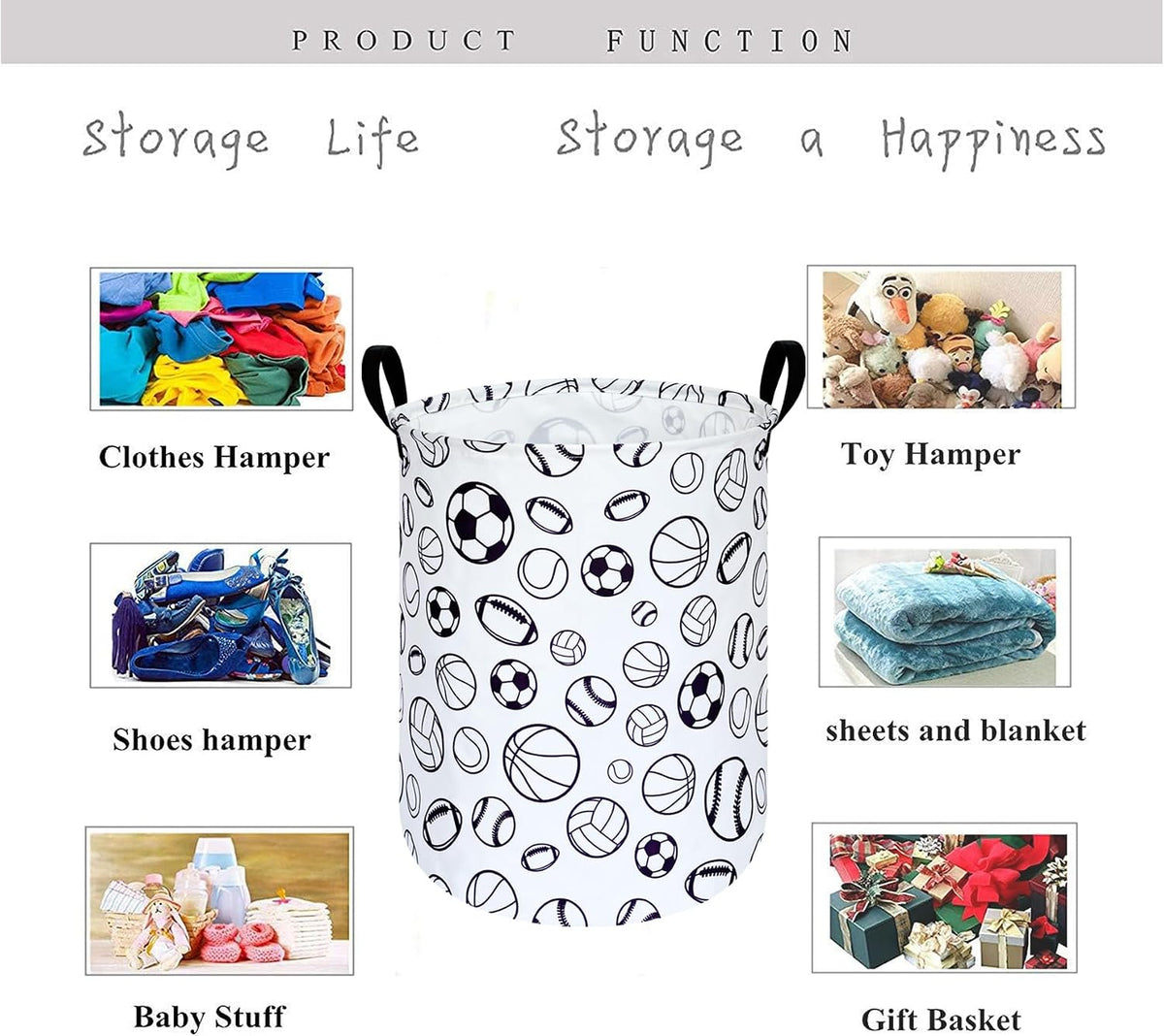Kids Laundry Hamper Clothes Gift Basket Storage Laundry Baskets Organizer Bin with Handles for Nursery Room (Excavator)