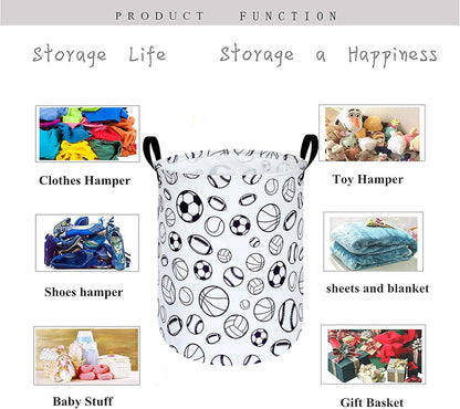 Kids Laundry Hamper Clothes Gift Basket Storage Laundry Baskets Organizer Bin with Handles for Nursery Room (Excavator)