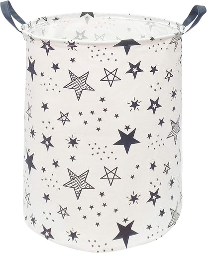 Kids Laundry Hamper Clothes Gift Basket Storage Laundry Baskets Organizer Bin with Handles for Nursery Room (Excavator)