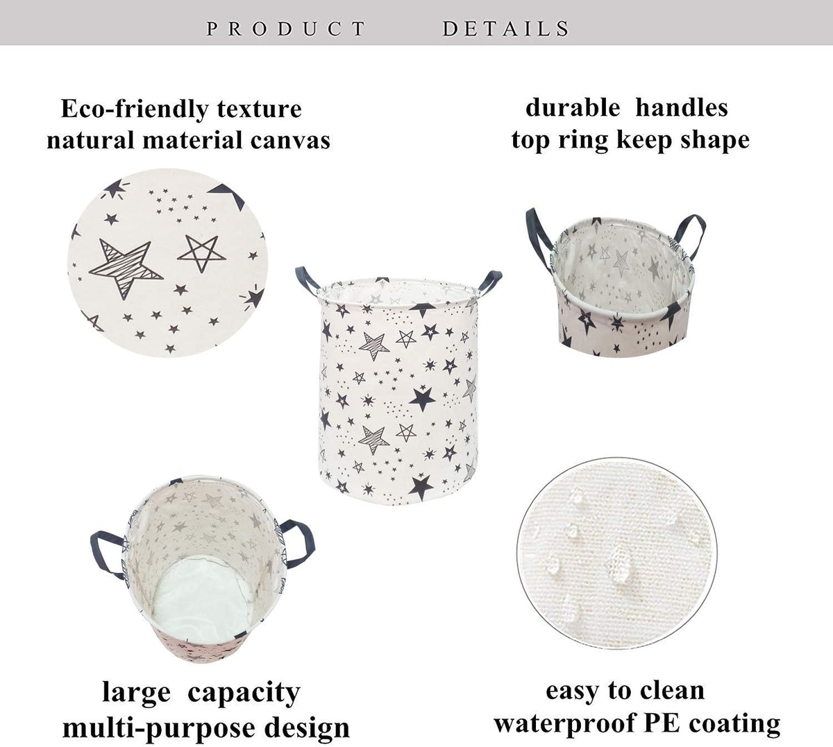 Kids Laundry Hamper Clothes Gift Basket Storage Laundry Baskets Organizer Bin with Handles for Nursery Room (Excavator)