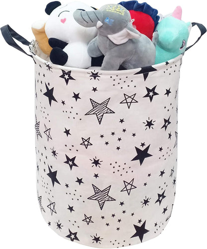 Kids Laundry Hamper Clothes Gift Basket Storage Laundry Baskets Organizer Bin with Handles for Nursery Room (Excavator)