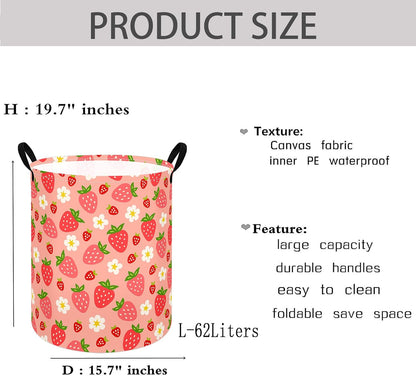 Kids Laundry Hamper Clothes Gift Basket Storage Laundry Baskets Organizer Bin with Handles for Nursery Room (Excavator)