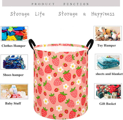 Kids Laundry Hamper Clothes Gift Basket Storage Laundry Baskets Organizer Bin with Handles for Nursery Room (Excavator)