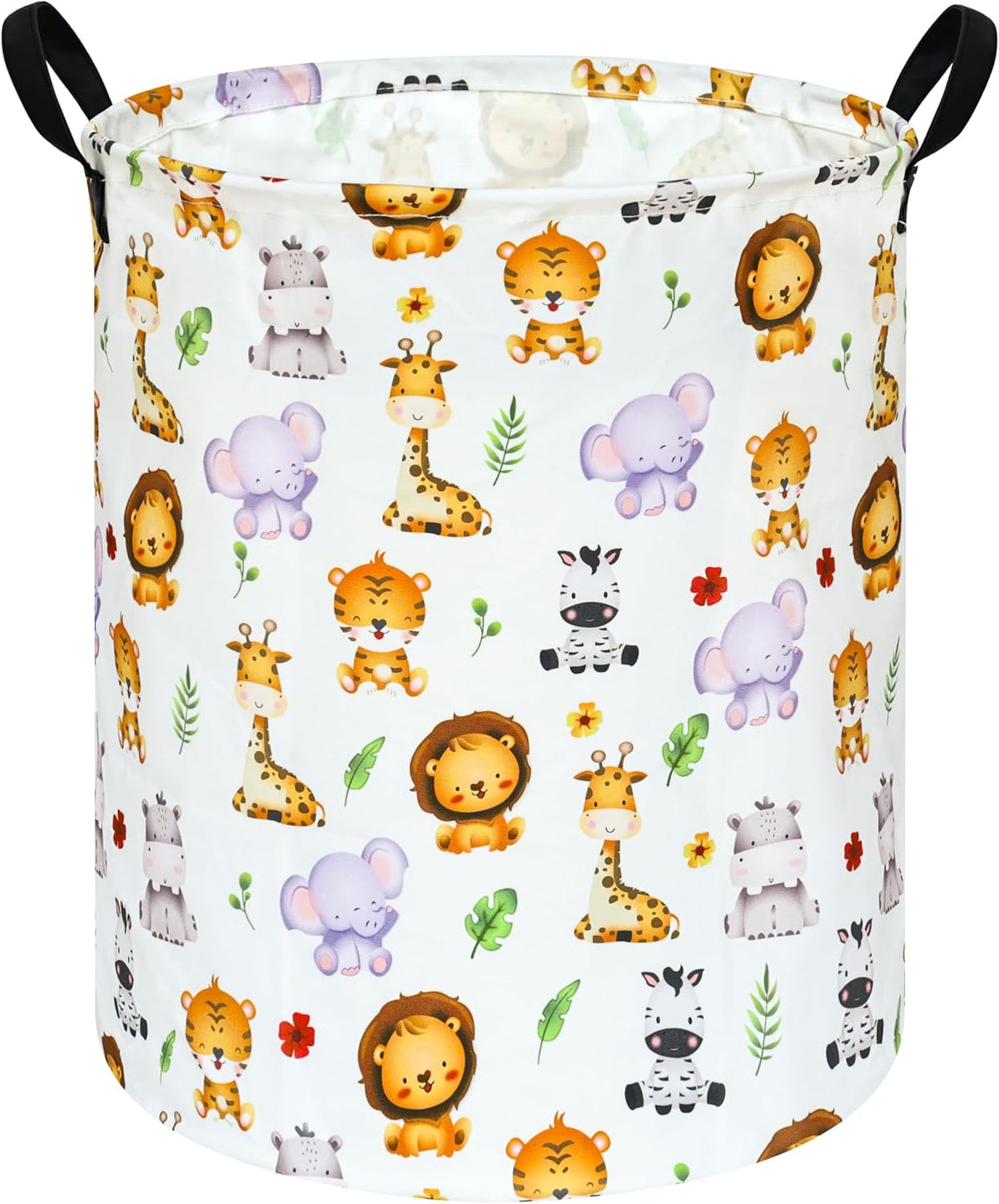 Kids Laundry Hamper Clothes Gift Basket Storage Laundry Baskets Organizer Bin with Handles for Nursery Room (Excavator)