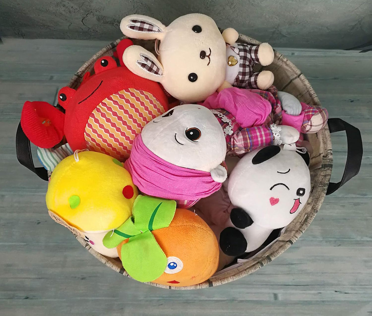 Kids Laundry Hamper Clothes Gift Basket Storage Laundry Baskets Organizer Bin with Handles for Nursery Room (Excavator)