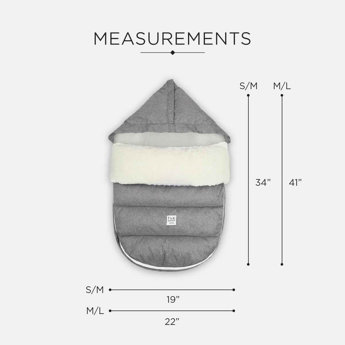 Enfant Universal Stroller Footmuff - Water Repellent Winter Bunting Bag for Strollers & Car Seats, Soft Micro-Fleece & Plush Lined Stroller Footmuff for Baby Boy & Girl | BebePOD