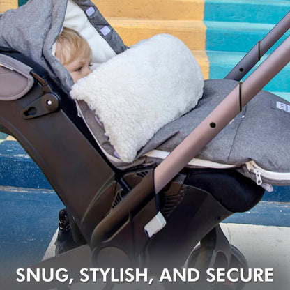 Enfant Universal Stroller Footmuff - Water Repellent Winter Bunting Bag for Strollers & Car Seats, Soft Micro-Fleece & Plush Lined Stroller Footmuff for Baby Boy & Girl | BebePOD