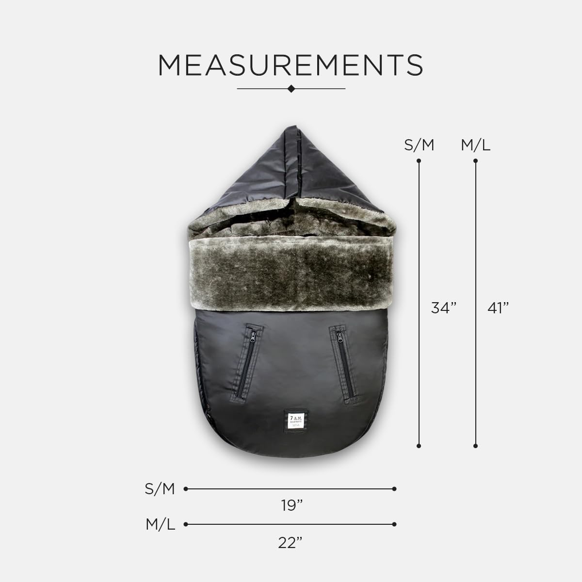 Enfant Universal Stroller Footmuff - Water Repellent Winter Bunting Bag for Strollers & Car Seats, Soft Micro-Fleece & Plush Lined Stroller Footmuff for Baby Boy & Girl | BebePOD