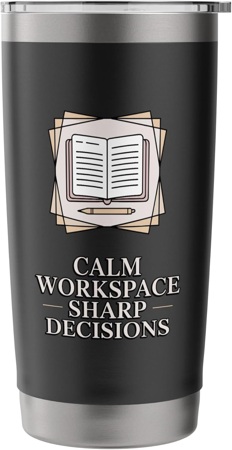 Calm Workspace Sharp Decisions Executive Desk Stainless Steel Insulated Tumbler
