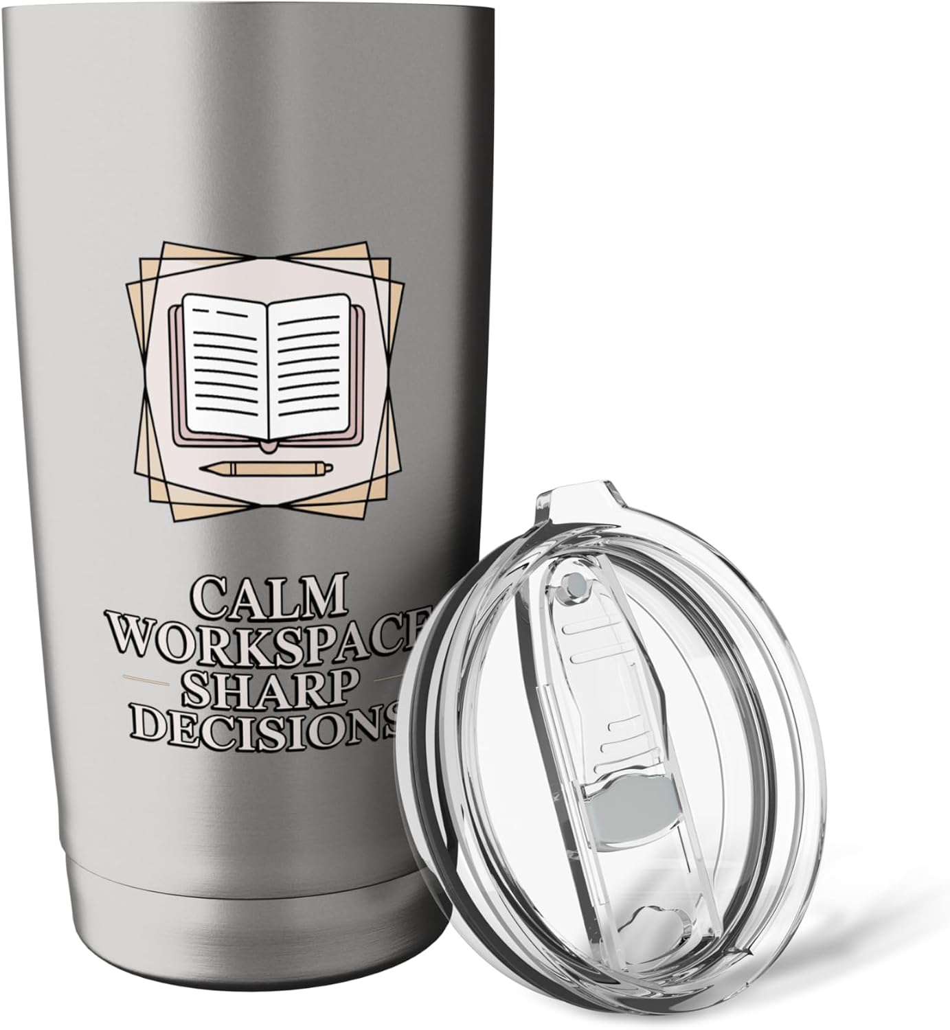 Calm Workspace Sharp Decisions Executive Desk Stainless Steel Insulated Tumbler