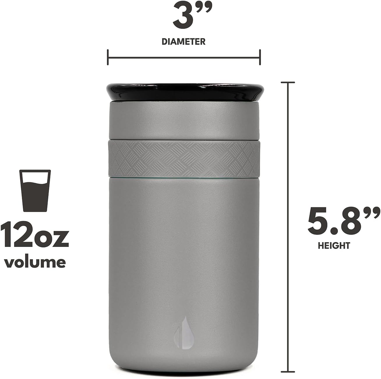 Artisan Insulated Tumbler, Triple Wall Coffee Travel Mug, Reusable Stainless Steel Coffee Tumbler with Ceramic Lid, Thermal Coffee Cups for Hot (6 Hrs) & Cold (18 Hrs), 16oz - Beige