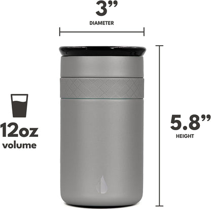Artisan Insulated Tumbler, Triple Wall Coffee Travel Mug, Reusable Stainless Steel Coffee Tumbler with Ceramic Lid, Thermal Coffee Cups for Hot (6 Hrs) & Cold (18 Hrs), 16oz - Beige