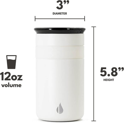 Artisan Insulated Tumbler, Triple Wall Coffee Travel Mug, Reusable Stainless Steel Coffee Tumbler with Ceramic Lid, Thermal Coffee Cups for Hot (6 Hrs) & Cold (18 Hrs), 16oz - Beige