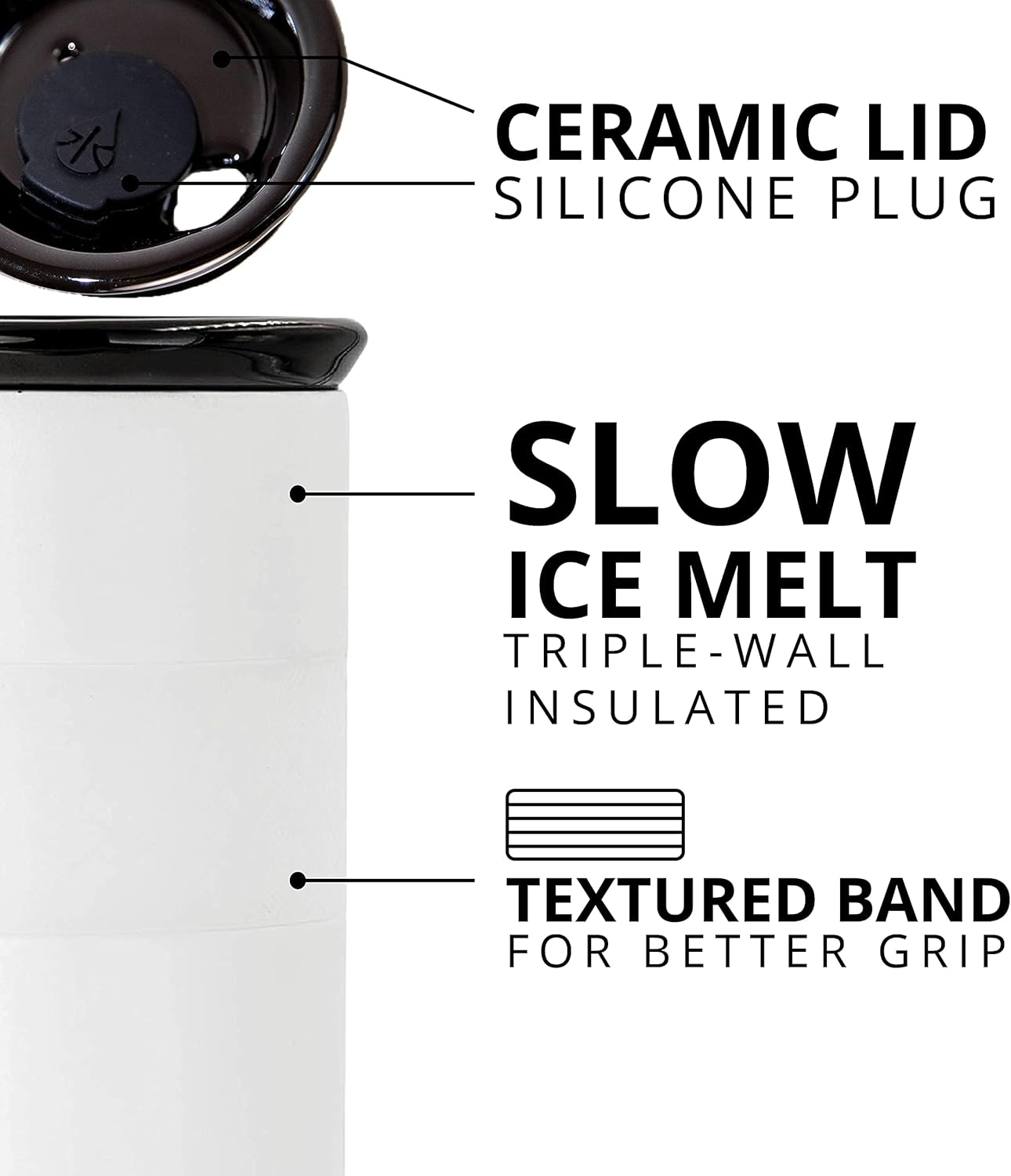 Artisan Insulated Tumbler, Triple Wall Coffee Travel Mug, Reusable Stainless Steel Coffee Tumbler with Ceramic Lid, Thermal Coffee Cups for Hot (6 Hrs) & Cold (18 Hrs), 16oz - Beige
