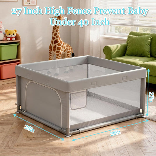 36x36 Inch Playpen for Babies and Toddlers, Soft & Skin-Safe Fabric