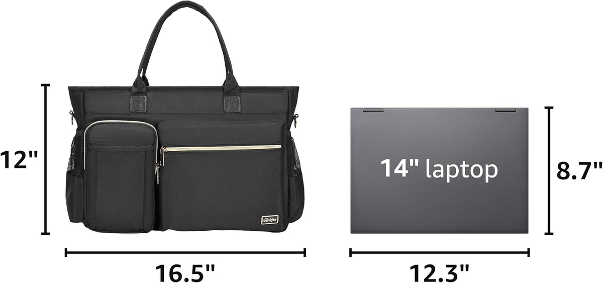 Laptop Tote Bag, Teacher Tote Bag for Women Work 15.6 inch Laptop Work Tote Bag Nurse Tote Bag, Insulated Pocket