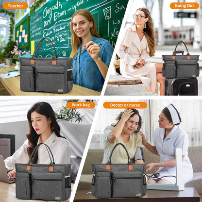 Laptop Tote Bag, Teacher Tote Bag for Women Work 15.6 inch Laptop Work Tote Bag Nurse Tote Bag, Insulated Pocket