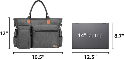 Laptop Tote Bag, Teacher Tote Bag for Women Work 15.6 inch Laptop Work Tote Bag Nurse Tote Bag, Insulated Pocket