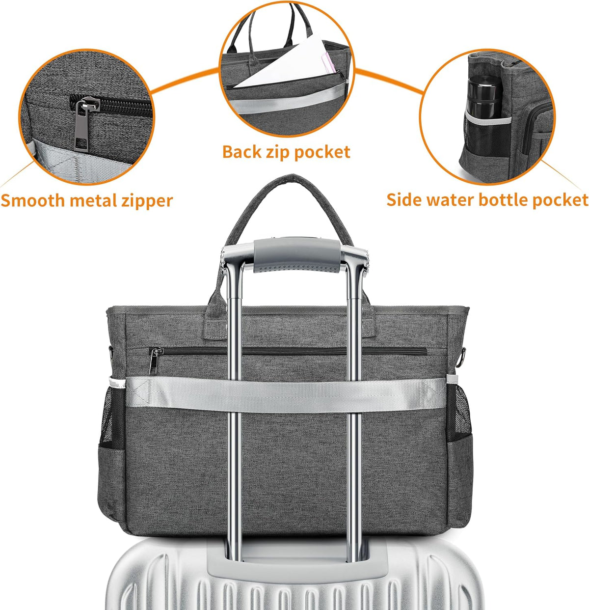Laptop Tote Bag, Teacher Tote Bag for Women Work 15.6 inch Laptop Work Tote Bag Nurse Tote Bag, Insulated Pocket