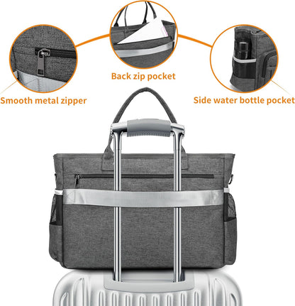 Laptop Tote Bag, Teacher Tote Bag for Women Work 15.6 inch Laptop Work Tote Bag Nurse Tote Bag, Insulated Pocket