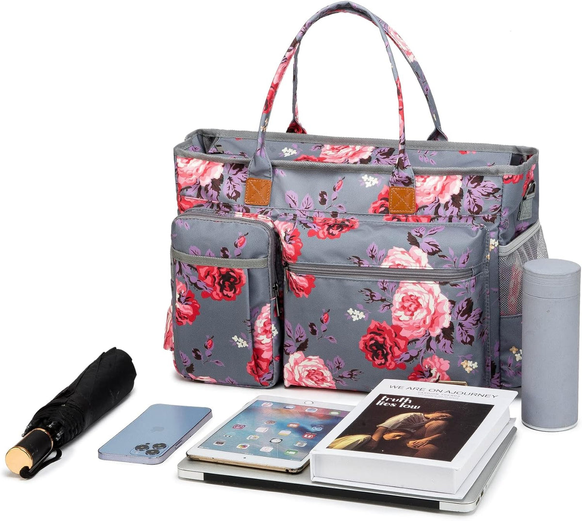 Laptop Tote Bag, Teacher Tote Bag for Women Work 15.6 inch Laptop Work Tote Bag Nurse Tote Bag, Insulated Pocket