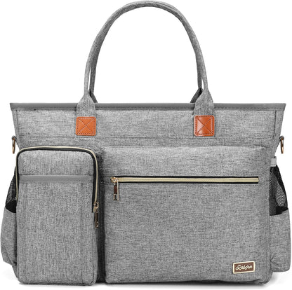 Laptop Tote Bag, Teacher Tote Bag for Women Work 15.6 inch Laptop Work Tote Bag Nurse Tote Bag, Insulated Pocket