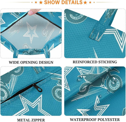 Motorcycle Star Waterproof Travel Laundry Bag Easy Care Pack of 2