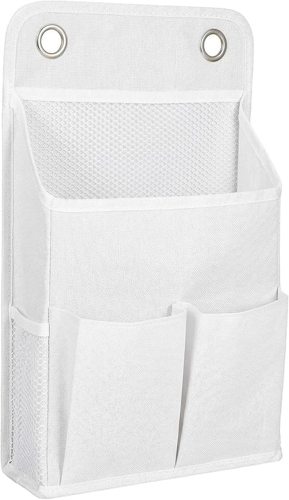 Hanging Organizer with Pockets, Wall Hanging Baskets for Organizing, Storage Basket Bedside Caddy Camper Fabric File Organizer Holds Books, Phones, Glasses, Mail, Keys for Home, Office, Dorm (Grey)