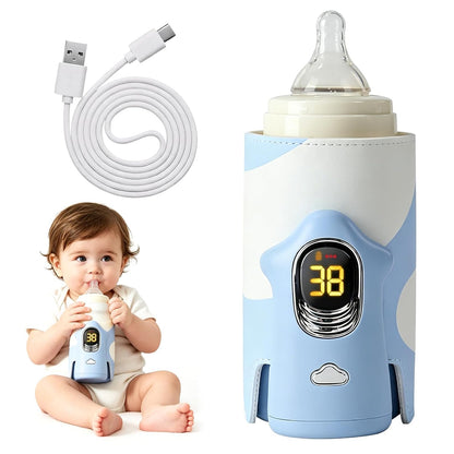 Portable Bottle Warmer 6000mAh Cordless Rechargeable Milk Warmer（Yellow）