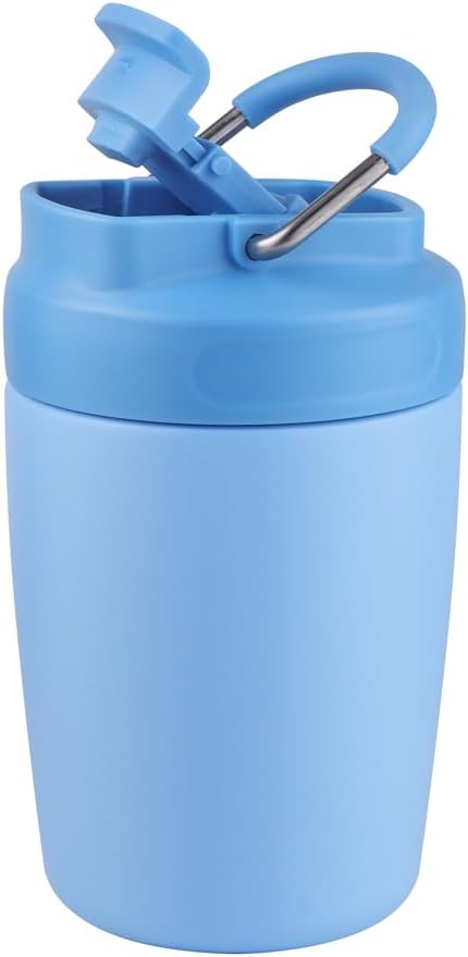 12 oz Insulated Stainless Steel Coffee Tumbler, Locking Leak-Proof Lid with Handle, Non-Slip Travel Mug for Hot & Cold Beverages, Reusable Coffee Cup (Blue)