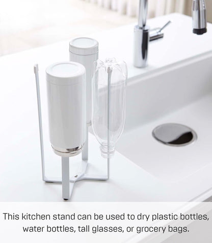 Home Tower Kitchen Multi Eco Stand - Multifunctional Plastic Bag Holder Bottle Dryer - Steel