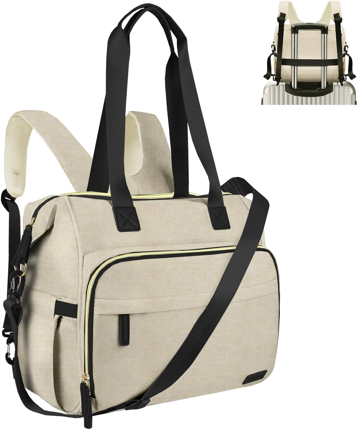 Diaper Bag Backpack Mommy Bag Large Capacity Diaper Backpack Travel Essential Baby Diaper Bag for Mom and Dad, Black (Blue & Creamy-White)